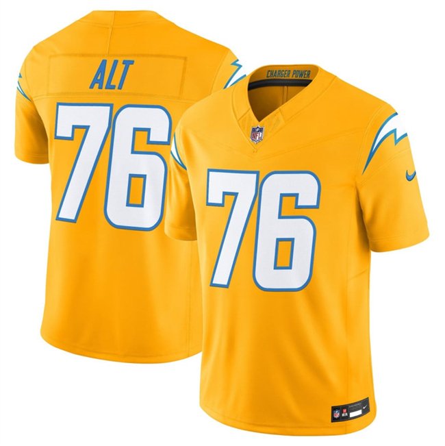 Gold Los Angeles Chargers #76 Joe Alt 2025 F.U.S.E. Alternate Vapor Limited Stitched Football Jersey - LCJ63