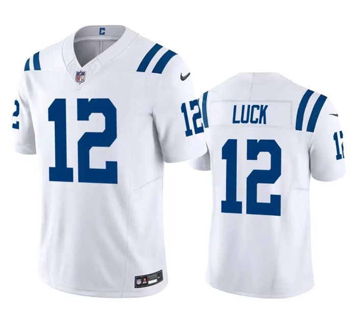 White Indianapolis Colts #12 Andrew Luck 2023 F.U.S.E Vapor Untouchable Stitched Football Jersey - IDC251