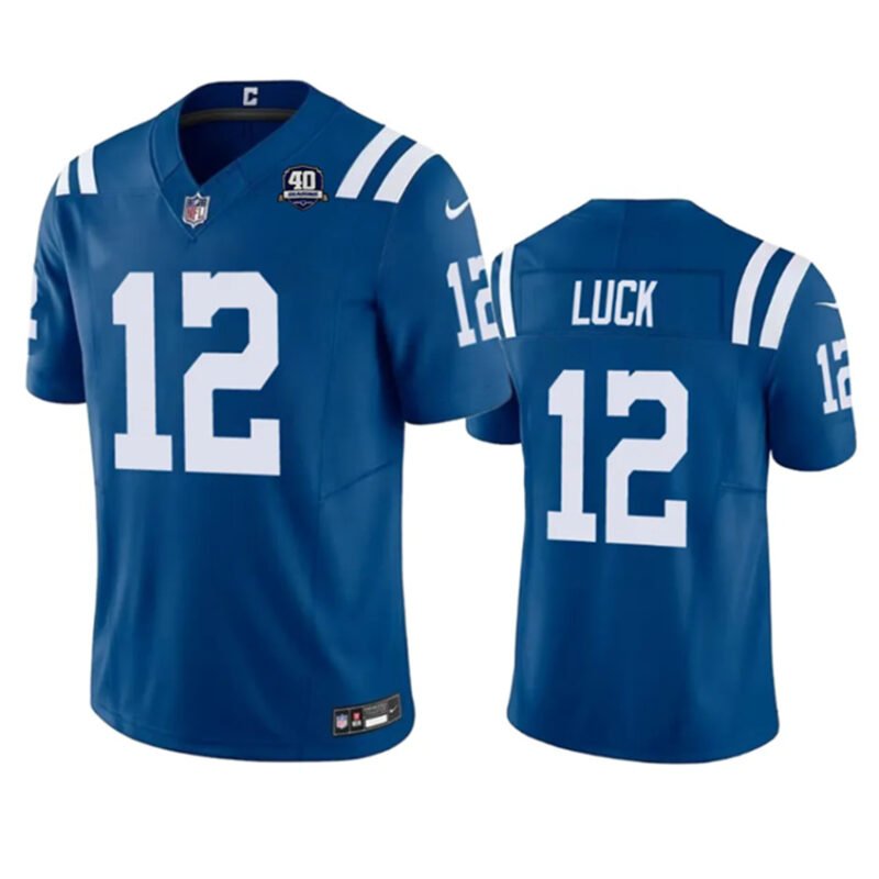 Blue Indianapolis Colts #12 Andrew Luck 2023 F.U.S.E 40th Anniversary Vapor Untouchable Stitched Football Jersey - IDC188