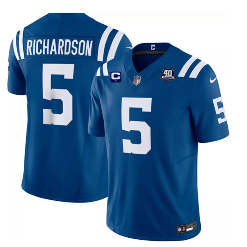 Blue Indianapolis Colts #5 Anthony Richardson 2023 F.U.S.E. 40th Anniversary With 1-Star C Patch Vapor Untouchable Limited Stitched Football Jersey - IDC24