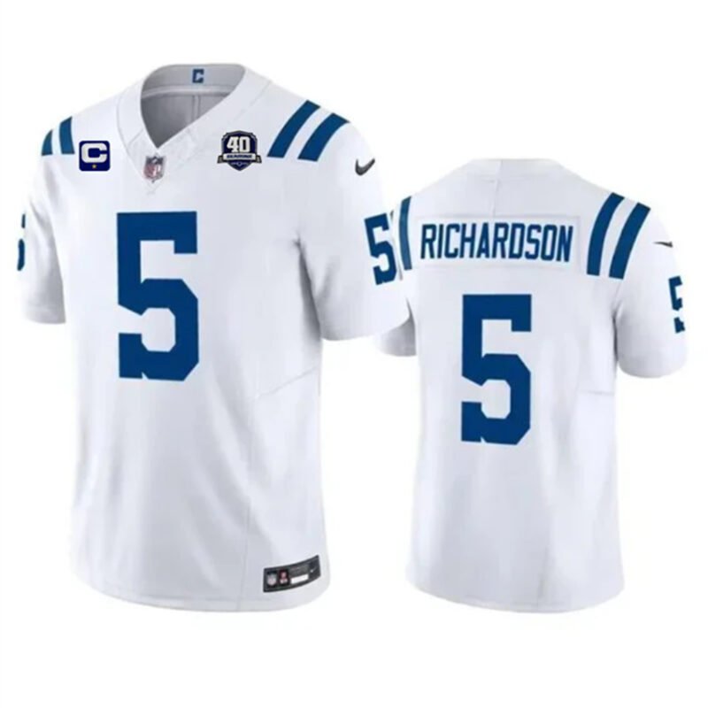 White Indianapolis Colts #5 Anthony Richardson 2023 F.U.S.E. 40th Anniversary With 1-Star C Patch Vapor Untouchable Limited Stitched Football Jersey - IDC123