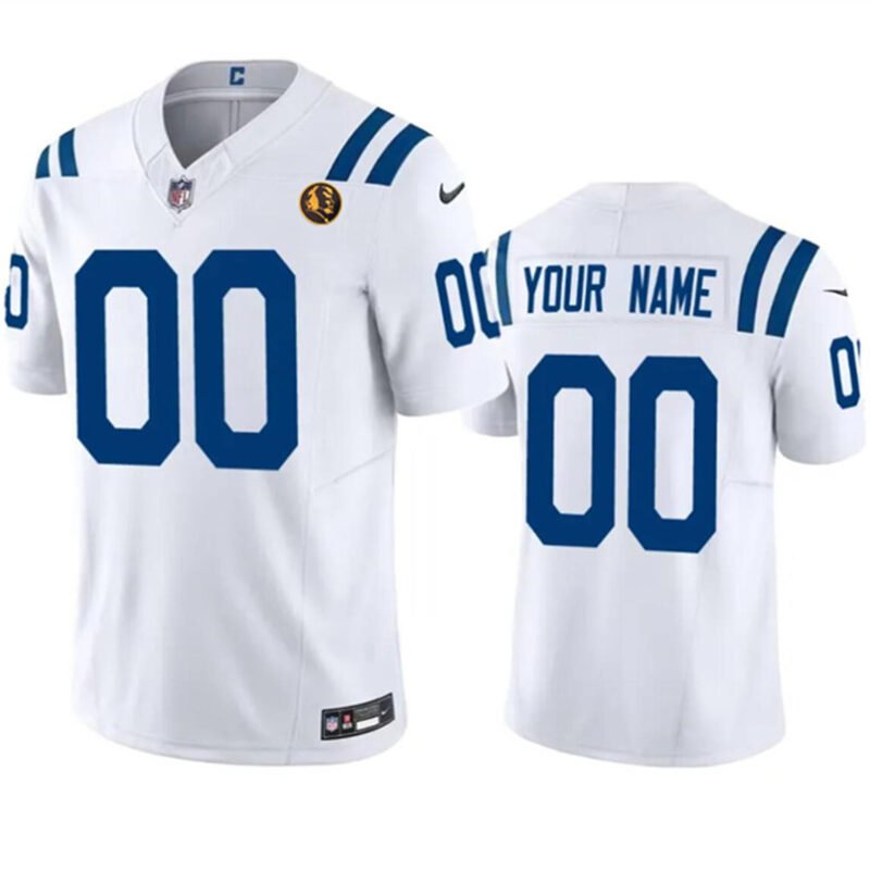 White Indianapolis Colts Active Player Custom 2023 F.U.S.E. With John Madden Patch Vapor Limited Stitched Football Jersey - IDC47