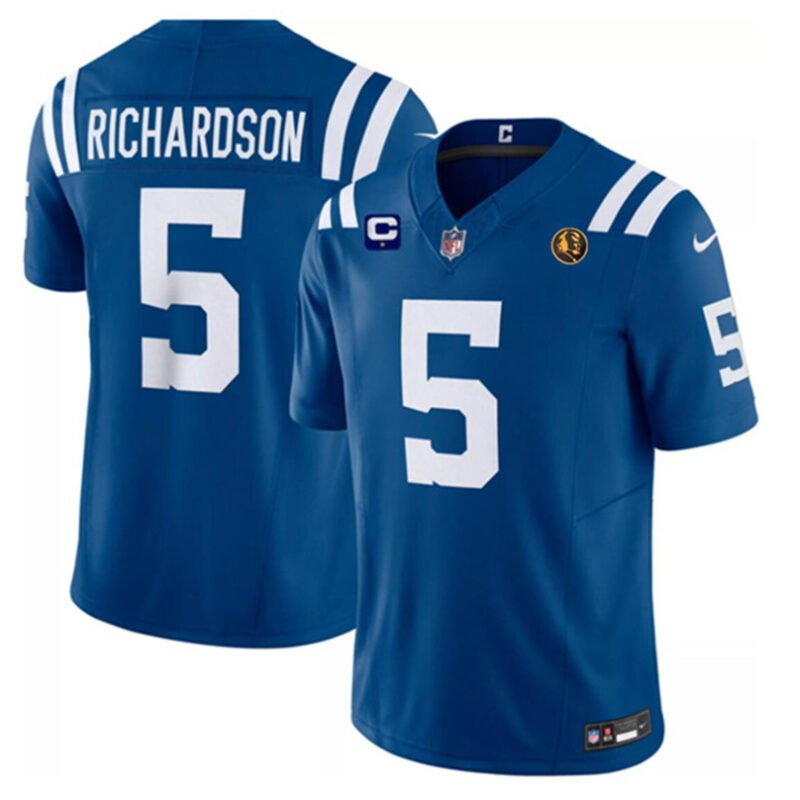 Indianapolis Colts #5 Anthony Richardson Blue 2023 F.U.S.E. 1-star C Patch And With John Madden Patch Vapor Limited Stitched Football Jersey - IDC68
