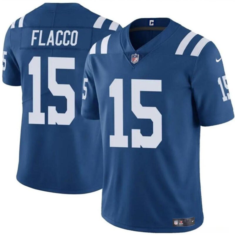 Blue Indianapolis Colts #15 Joe Flacco Vapor Limited Stitched Football Jersey - IDC118