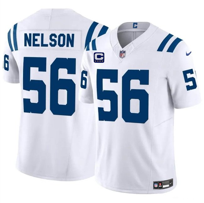 White Indianapolis Colts #56 Quenton Nelson 2024 F.U.S.E. With 4-Star C Patch Vapor Limited Stitched Football Jersey - IDC147