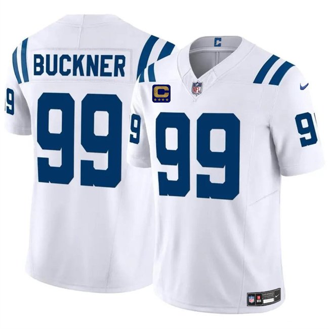 White Indianapolis Colts #99 DeForest Buckner 2024 F.U.S.E. With 4-Star C Patch Vapor Limited Stitched Football Jersey - IDC264