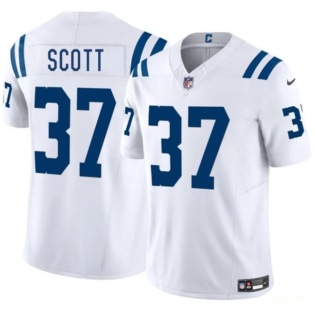 White Indianapolis Colts #37 Daniel Scott 2025 F.U.S.E. Vapor Limited Stitched Football Jersey - IDC190