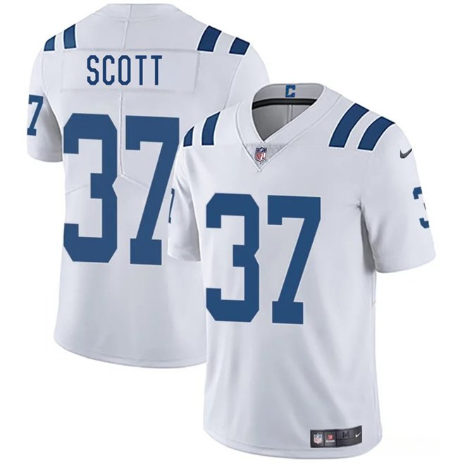 White Indianapolis Colts #37 Daniel Scott 2025 Vapor Limited Stitched Football Jersey - IDC94