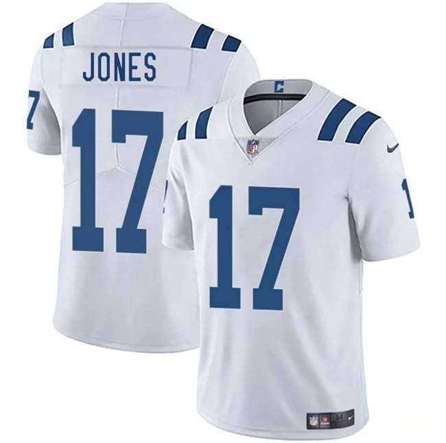 White Indianapolis Colts #17 Daniel Jones 2025 Vapor Limited Stitched Football Jersey - IDC185