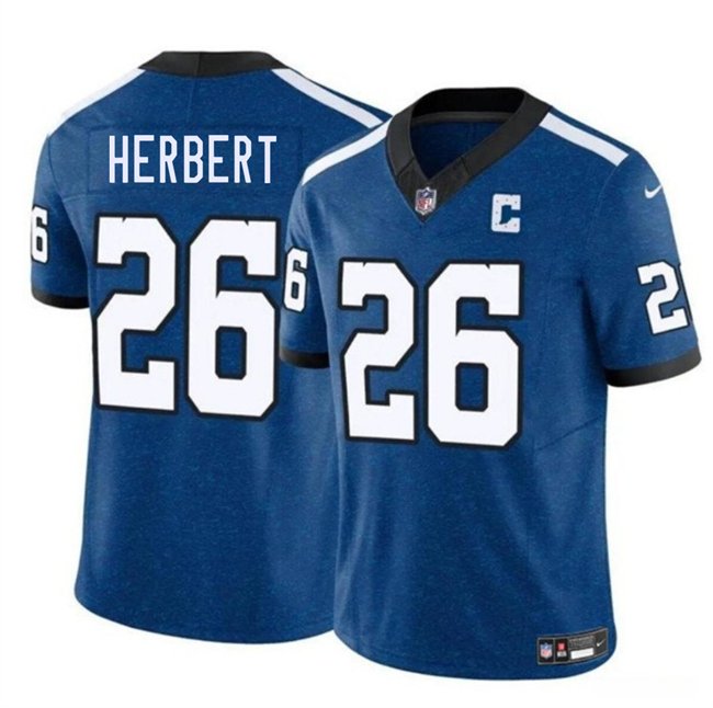 Blue Indianapolis Colts #26 Khalil Herbert 2025 F.U.S.E. Throwback Vapor Limited Stitched Football Jersey - IDC101