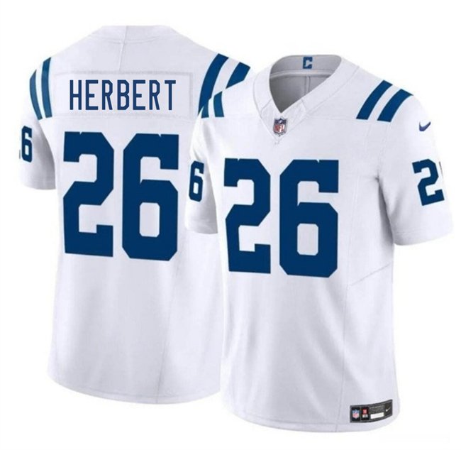 White Indianapolis Colts #26 Khalil Herbert 2025 F.U.S.E. Vapor Limited Stitched Football Jersey - IDC207