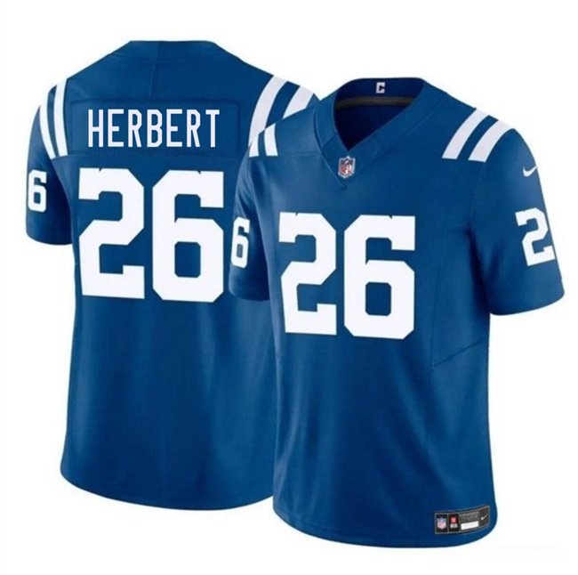 Blue Indianapolis Colts #26 Khalil Herbert 2025 F.U.S.E. Vapor Limited Stitched Football Jersey - IDC128