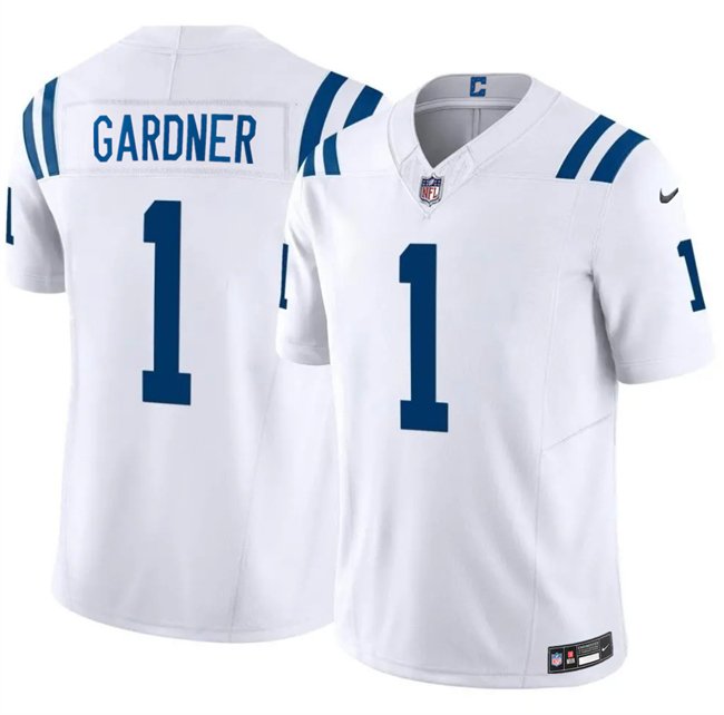 White Indianapolis Colts #1 Sauce Gardner 2025 F.U.S.E. Vapor Limited Stitched Football Jersey - IDC233