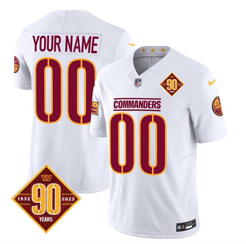 White Washington Commanders Active Player Custom 2023 F.U.S.E. 90th Anniversary Vapor Limited Stitched Football Jersey - WAC71