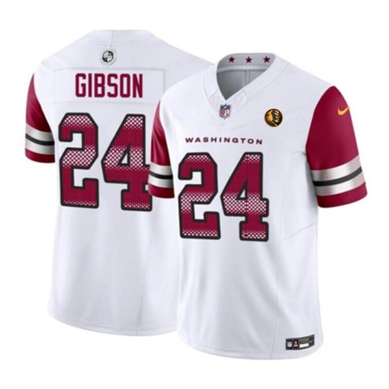 White Washington Commanders #24 Antonio Gibson 2023 F.U.S.E. With John Madden Patch Vapor Limited Stitched Football Jersey - WAC96