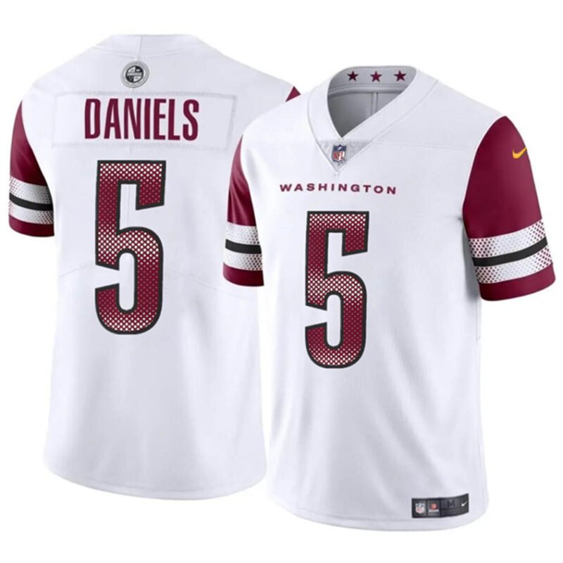 White Washington Commanders #5 Jayden Daniels 2024 Draft Vapor Limited Stitched Football Jersey - WAC51