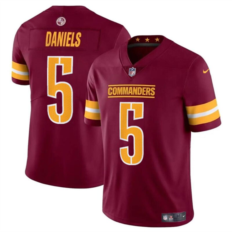 Burgundy Washington Commanders #5 Jayden Daniels 2024 Draft Vapor Limited Stitched Football Jersey - WAC228