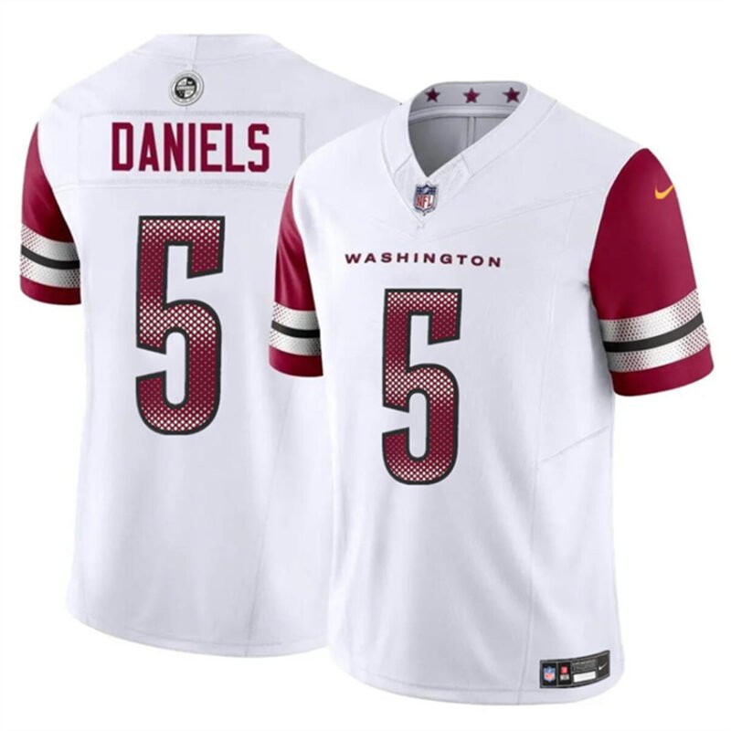 White Washington Commanders #5 Jayden Daniels 2024 Draft F.U.S.E Vapor Limited Stitched Football Jersey - WAC09