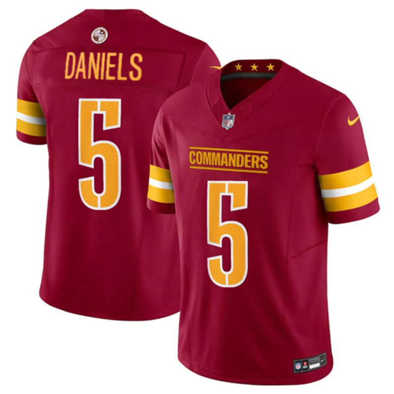 Burgundy Washington Commanders #5 Jayden Daniels 2024 Draft F.U.S.E Vapor Limited Stitched Football Jersey - WAC135