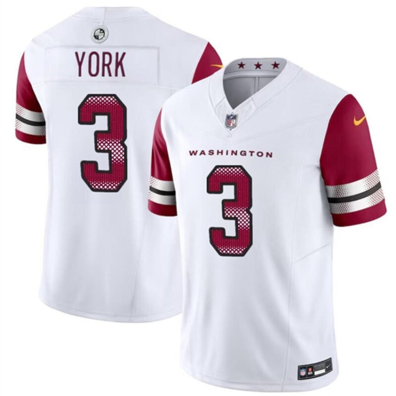 White Washington Commanders #3 Cade York 2024 F.U.S.E Vapor Limited Stitched Football Jersey - WAC195