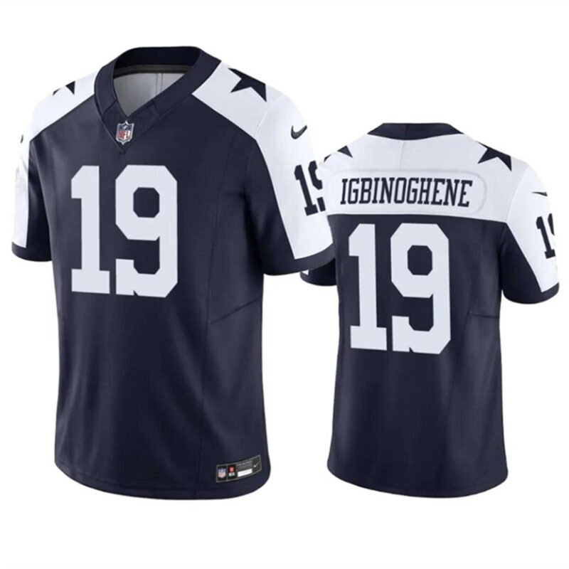 Navy/White Dallas Cowboys #19 Noah Igbinoghene 2023 F.U.S.E. Vapor Limited Stitched Football Jersey - DLC389