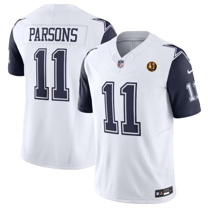 White Dallas Cowboys #11 Micah Parsons 2023 F.U.S.E. With John Madden Patch Vapor Limited Stitched Football Jersey - DLC216