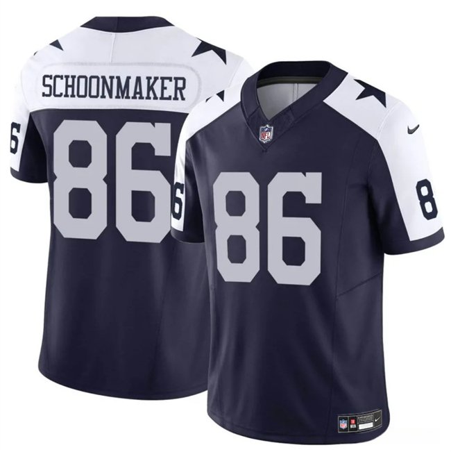 Navy/White Dallas Cowboys #86 Luke Schoonmaker Thanksgiving Vapor Untouchable Limited Stitched Football Jersey - DLC254