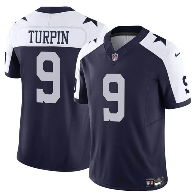 Navy/White Dallas Cowboys #9 KaVontae Turpin Thanksgiving Vapor Untouchable Limited Stitched Football Jersey - DLC303