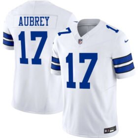 White Dallas Cowboys #17 Brandon Aubrey 2025 F.U.S.E Vapor Untouchable Limited Stitched Football Jersey - DLC387