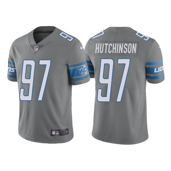 Grey Detroit Lions #97 Aidan Hutchinson Vapor Untouchable Limited Stitched Jersey - DTL34