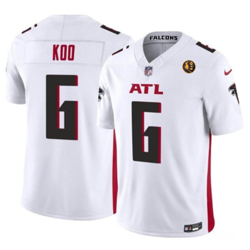 White Atlanta Falcons #6 Younghoe Koo 2023 F.U.S.E. With John Madden Patch Vapor Limited Stitched Football Jersey - AFJ96