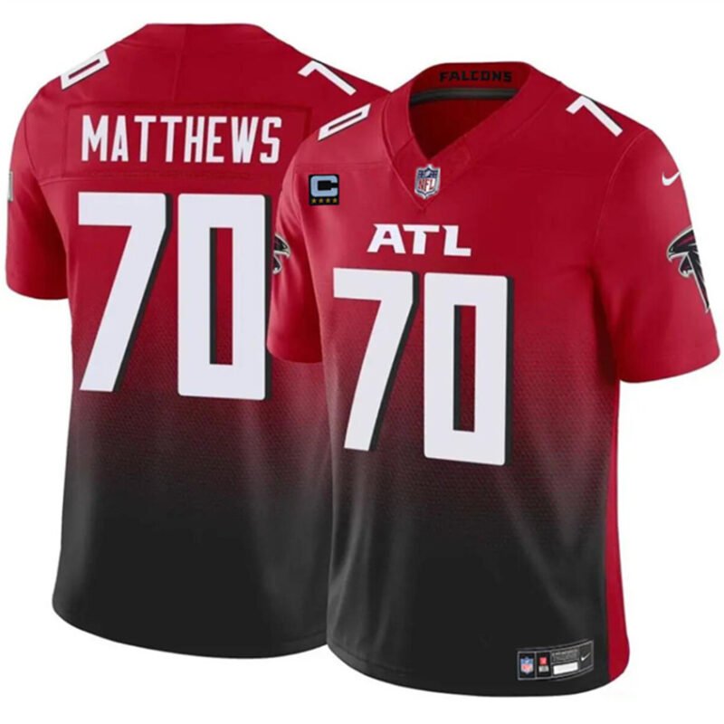 Red/Black Atlanta Falcons #70 Jake Matthews 2024 F.U.S.E With 4-Star C Patch Vapor Untouchable Limited Stitched Football Jersey - AFJ67