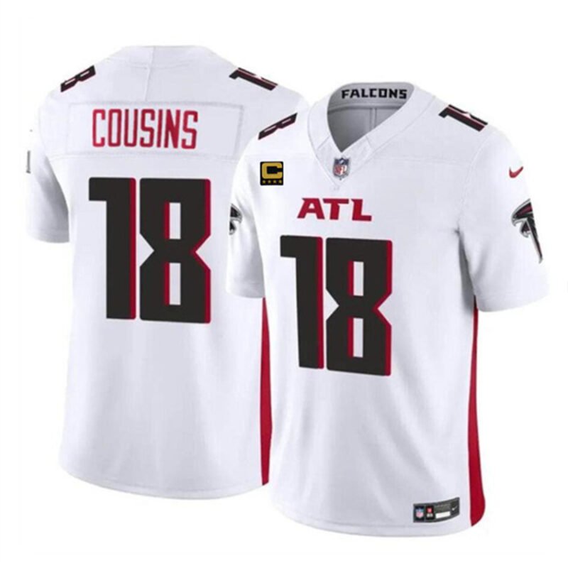 White Atlanta Falcons #18 Kirk Cousins 2024 F.U.S.E With 4-Star C Patch Vapor Untouchable Limited Stitched Football Jersey - AFJ180