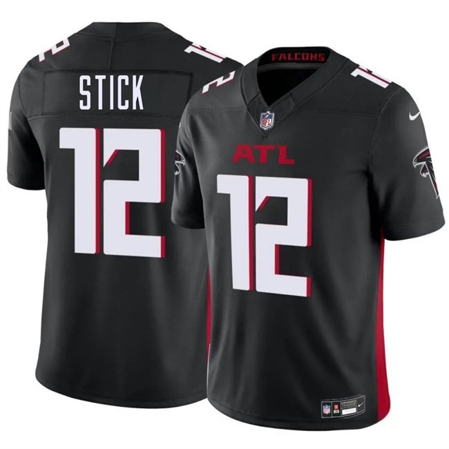 Black Atlanta Falcons #12 Easton Stick 2025 F.U.S.E. Vapor Untouchable Limited Stitched Football Jersey - AFJ144
