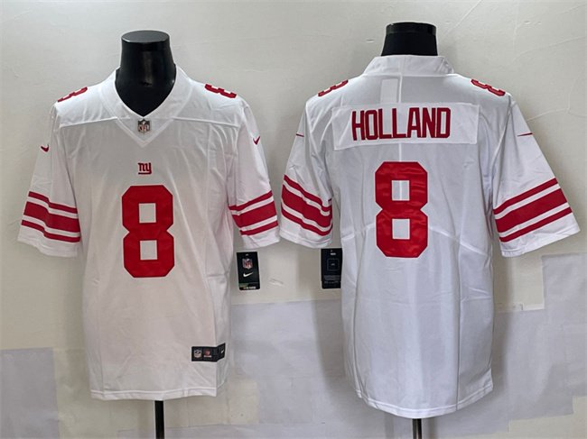White New York Giants #8 Jevon Holland 2025 Vapor Untouchable Limited Stitched Jersey - NYG105