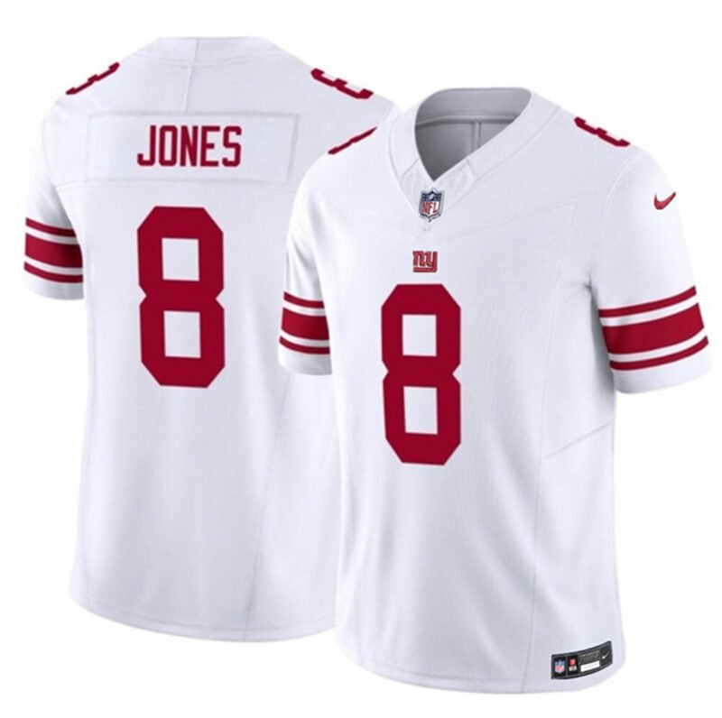 White New York Giants #8 Daniel Jones 2023 F.U.S.E. Vapor Untouchable Limited Stitched Jersey - NYG20