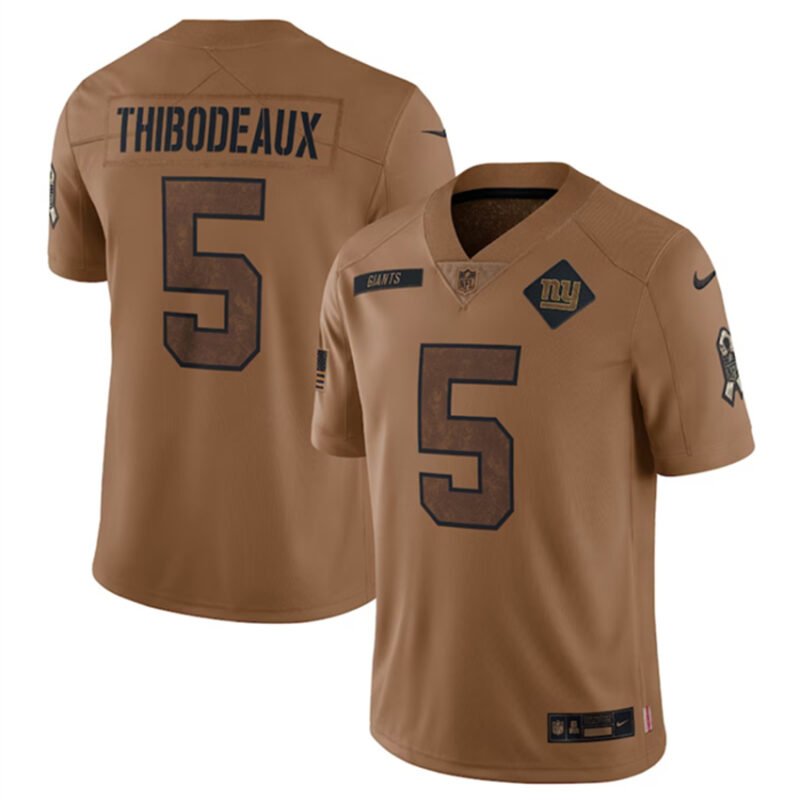 Brown New York Giants #5 Kayvon Thibodeaux 2023 Salute To Service Vapor Untouchable Limited Stitched Jersey - NYG212