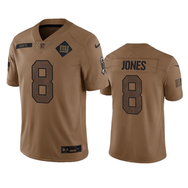 Brown New York Giants #8 Daniel Jones 2023 Salute To Service Vapor Untouchable Limited Stitched Jersey - NYG211