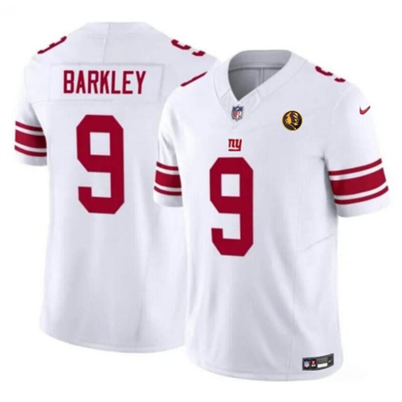 White New York Giants #9 Matt Barkley 2023 F.U.S.E. With John Madden Patch Vapor Limited Stitched Football Jersey - NYG49