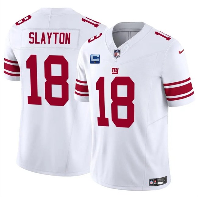 White New York Giants #18 Darius Slayton 2025 F.U.S.E. With 1-Star C Patch Vapor Untouchable Limited Stitched Jersey - NYG108