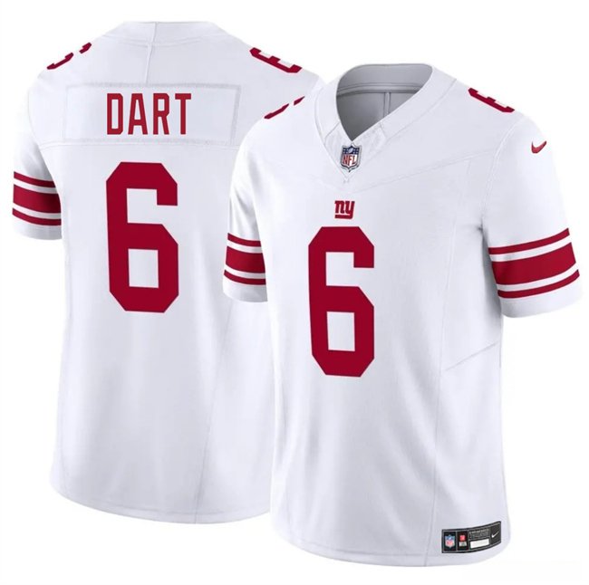 White New York Giants #6 Jaxson Dart 2025 Draft F.U.S.E. Vapor Untouchable Limited Stitched Jersey - NYG51