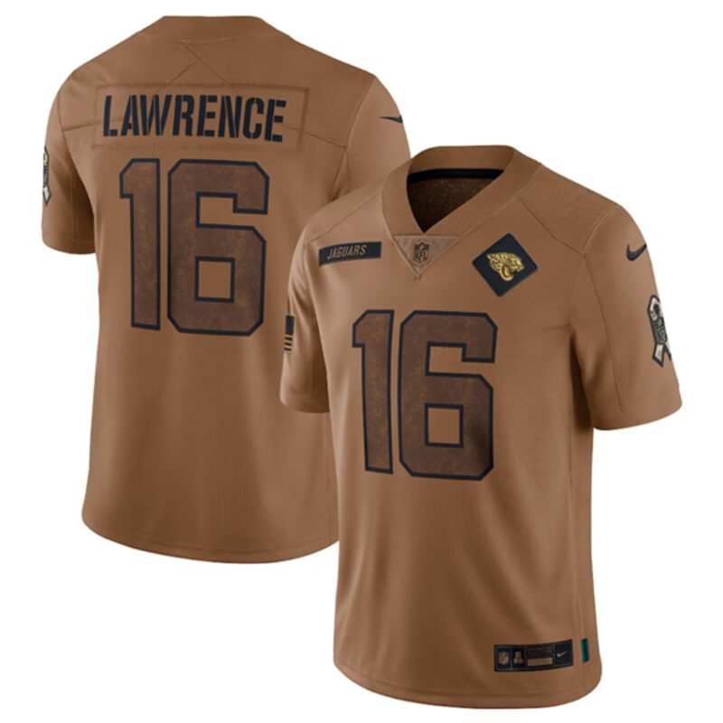 Brown Jacksonville Jaguars #16 Trevor Lawrence 2023 Salute To Service Vapor Untouchable Limited Stitched Jersey - JVG10