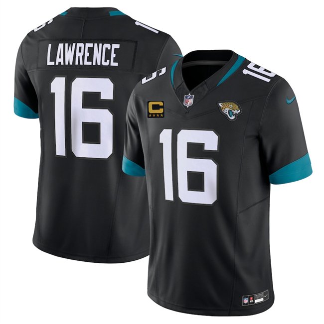Black Jacksonville Jaguars #16 Trevor Lawrence 2025 With 4-Star C Patch F.U.S.E. Vapor Limited Stitched Football Jersey - JVG159