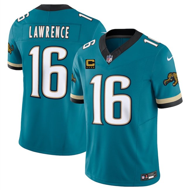 Teal Jacksonville Jaguars #16 Trevor Lawrence 2025 F.U.S.E. With 4-Star C Patch Prowler Throwback Vapor Limited Stitched Football Jersey - JVG182