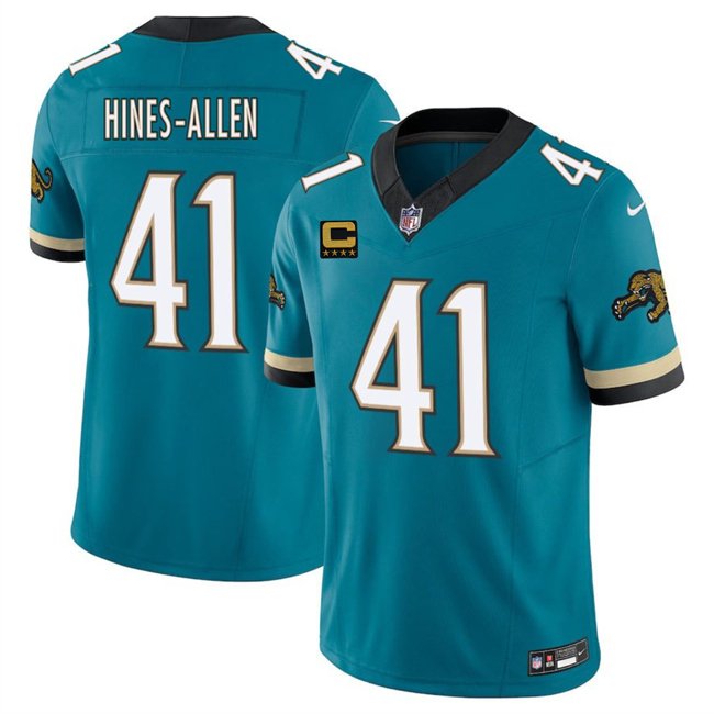 Teal Jacksonville Jaguars #41 Josh Hines-Allen 2025 F.U.S.E. With 4-Star C Patch Prowler Throwback Vapor Limited Stitched Football Jersey - JVG166