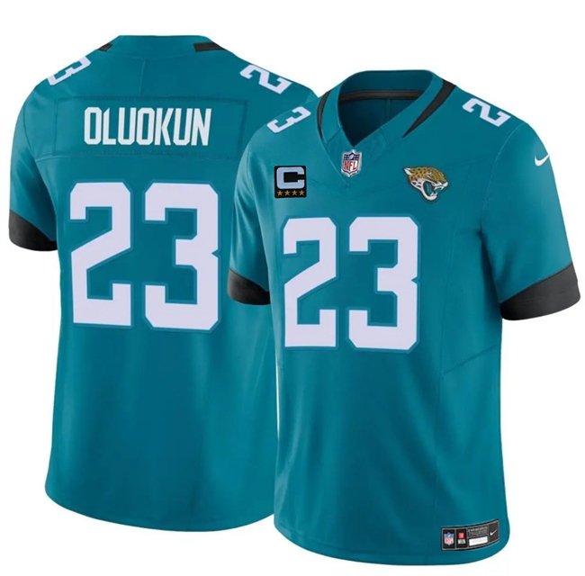 Teal Jacksonville Jaguars #23 Foye Oluokun 2025 F.U.S.E. With 4-Star C Patch Vapor Untouchable Limited Stitched Jersey - JVG44