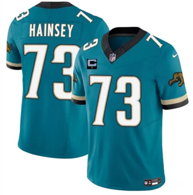 Teal Jacksonville Jaguars #73 Robert Hainsey 2025 F.U.S.E. With 1-Star C Patch Prowler Throwback Vapor Limited Stitched Football Jersey - JVG14