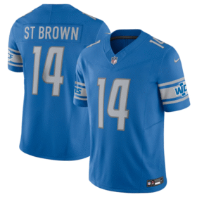 Blue Detroit Lions #14 Amon-Ra St. Brown 2023 F.U.S.E. Vapor Untouchable Limited Stitched Jersey - DTL338