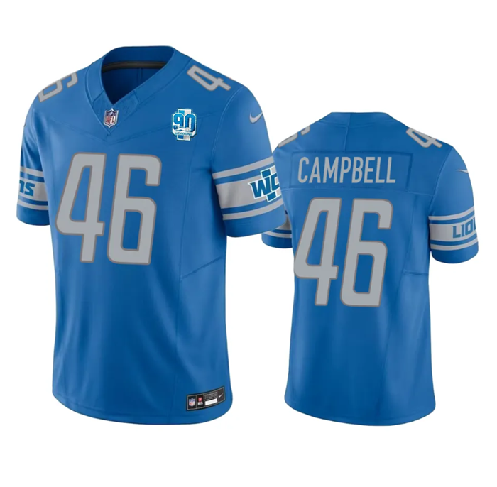 Blue Detroit Lions #46 Jack Campbell 2023 F.U.S.E. 90th Anniversary Vapor Untouchable Limited Stitched Jersey - DTL30