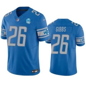 Blue Detroit Lions #26 Jahmyr Gibbs 2023 F.U.S.E. 90th Anniversary Vapor Untouchable Limited Stitched Football Jersey - DTL98